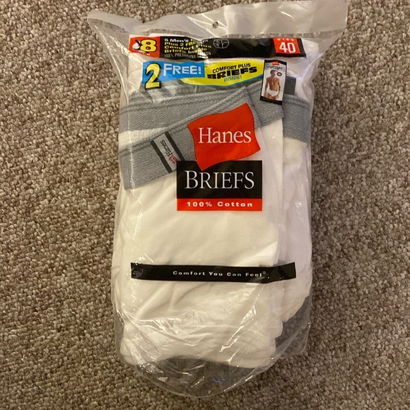 Hanes Other - Hanes Mens size 40 8 pair White Briefs Package